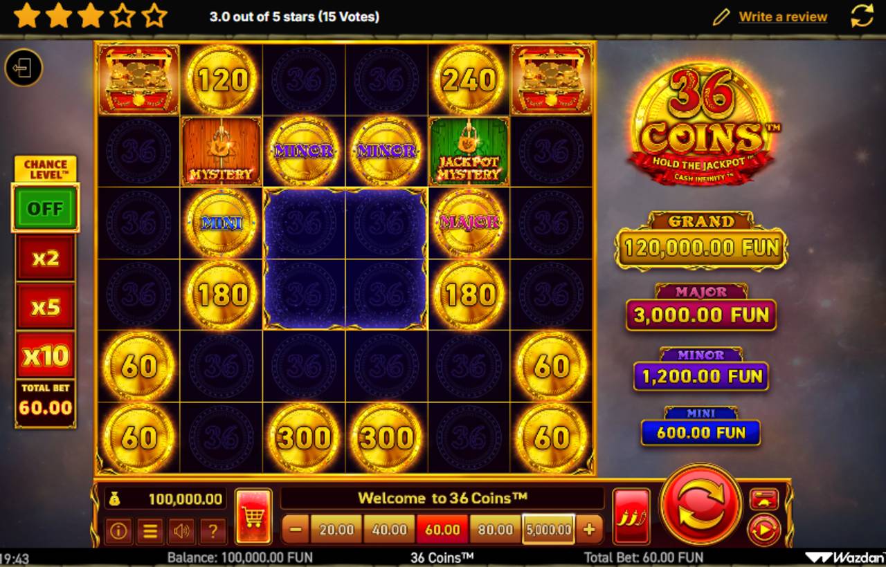 36 Coins Hold The Jackpot Cash Infinity (Wazdan) Image 2